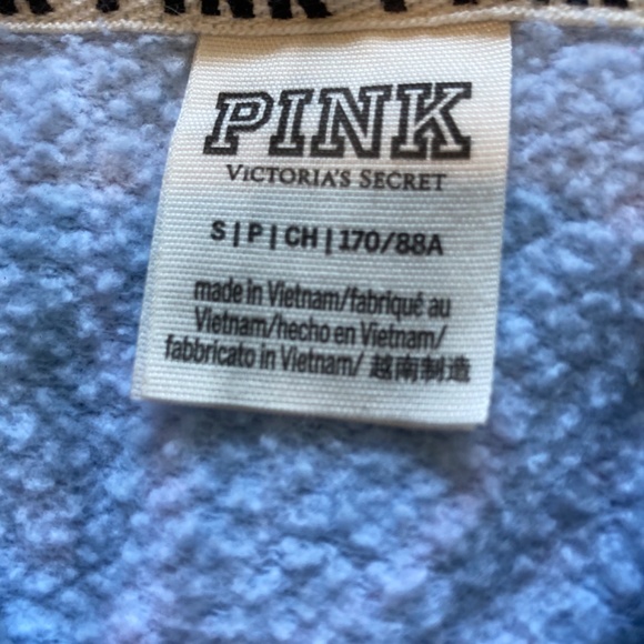 PINK Victoria’s Secret Baby Blue fleece zip-up hoodie - Picture 3 of 5